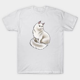 Cat - Siberian - White T-Shirt